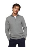 Polo Club Maglione Grigio Uomo con Mezza Cerniera – Logo Ricamato – Maglioni 100% Cotone