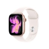 Apple Watch Series 11 [GPS 42mm] Smartwatch with Rose Gold Aluminum Case with Light Blush Sport Band – S/M. Sleep Score, Fitness Tracker, Health Monitoring, Always-On Display, Water Resistant