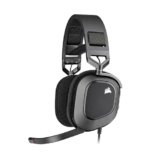 Corsair HS80 RGB USB Cuffia Gaming con Microfono Premium con Audio Surround 7.1, Microfono Broadcast Omnidirezionale, Controlli per Volume e Mute sul Padiglione, Illuminazione RGB Dinamica, Carbonio
