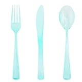WDF 180 Pieces Green Plastic Silverware Disposable – Clear Green Cutlery Sets 60 Forks, 60 Knives and 60 Spoons – Heavy Duty Plastic Utensils for Party, Summner