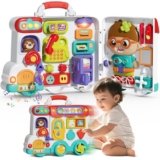 54-in-1 English & Spanish Busy Board Montessori Toys Gift for 1 2 Year Old Boys, Educational Montessori Toddler Boys Toys, Christmas Toys Gifts Toy for 1 Year Old Boy,1 2 Year Old Boy Toys Gifts