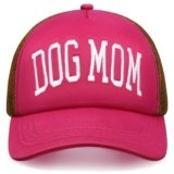 Dog Mom Gifts for Women – Embroidered Foam Front 5 Panel Snapback Trucker Hat – Stylish Comfort for All – Hot Pink White