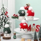 Aoriher 4 Pieces Christmas Marshmallow Crochet Mug Hat Mini Knit Cocoa Mugs Decor Topper(Elegant Style)