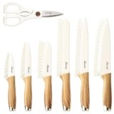 Hancorys Knife set, 13 Pieces Kitchen Knives Set, Nonstick Ceramic Anti-Rust Coating and Blade Guard, Holiday Gifts for Kitchen, Camping Essentials