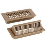 2-in-1 Vent Deflector & Floor Vent Covers, Floor Register 4×10, 2 Pack Adjustable Heat Air Vent Deflectors, Vent Covers for Home Floor, Office, Ceiling, Tool-Free Installation (Brown)