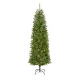 National Tree Company 6.5 ft Pre-Lit Kingswood Fir Slim Artificial Christmas Tree, 250 Clear Lights, 719 Tips, Includes Stand, Green