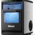 Silonn Nugget Ice Maker Countertop, Crushed Ice Maker & Pebble Ice Machine Produces 44lbs/24h with Front Pull-Out Water Tank & Removable Basket for Home/Kitchen, Stainless Steel