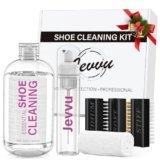 Jevvu Shoe Cleaner Kit, 10 fl oz Concentrated Sneaker Cleaner with Foaming Bottle, 3 Brushes & Towel, White Shoe Cleaning Kit for Leather, Suede, Canvas, Knit, Mesh & All Materials