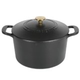 MARTHA STEWART Gatwick 7-Quart Enamel Cast Iron Dutch Oven Pot with Lid – Matte Black – Durable Heavy-Duty Dutch Oven for Slow Cooking, Braising & Baking