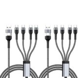 Splitter USB-C tipo C ricarica rapida 2 pezzi 1,2 m 4 in 2 porte tipo C, compatibile con iPhone 15, Samsung Galaxy S24 S23 Ultra e molti altri dispositivi