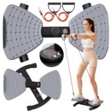 Waist Twisting Machine Fitness Tool, Ab Twister Board with the Smart LED Digital Monitor, 330LBS Capacity & 20dB Ultra-Quiet, Anti-Slip Home Gym Workout Equipment for Women Belly Fat（Grey）