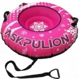 Inflatable Snow Tube Sled, 48”Heavy Duty Snow Tubes for Sledding with Premium Canvas Cover for Kids Adults, Winter Outdoor Snow Toys Gift, Christmas Birthday Gift for Children Family