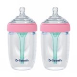 Dr. Talbot’s Silicone Anti-Colic Bottles – Self-Sterilizing Baby Bottles for Newborns – (2-Pack) 8 oz – Pink