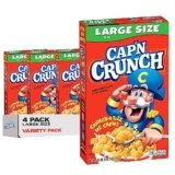 Cap’n Crunch Cereal, Original, 18 oz Large Size Boxes (4 Pack)