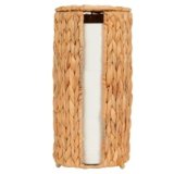 FairyHaus Wicker Toilet Paper Storage Basket with Lid, 3 Rolls Natural Water Hyacinth Toilet Paper Holder with Storage, Handwoven Toilet Paper Holder Stand Basket for Bathroom