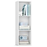 VASAGLE Libreria, Scaffale Libreria a 3 Ripiani, Scaffale Portaoggetti Aperto, 24 x 30 x 94,8 cm, per Soggiorno Studio Sala da Pranzo, Bianco Nuvola LBC433W01