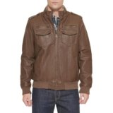 Levi’s Men’s Vintage Deer Faux Leather Aviator Bomber (Standard and Big & Tall), earth, X-Large