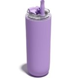 UIRZOTN 16 oz Insulated Coffee Tumblers, Travel Coffee Tumblers with Straw, Double-Wall Stainless Steel Tumbler, Leak Proof Tumbler, Reusable Cups with Lids for lced and Hot Drinks (Purple)