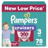 Pampers Diapers – Cruisers 360 – Size 3, 78 Count, Babyproof up to 100% Leakproof Pull-On Diaper