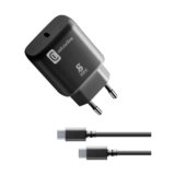 Cellularline – Super Fast Charger Kit 25W – Caricabatterie da Rete per Dispositivi Samsung Compatibili con Carica Super Fast Charge Power Delivery 25W – Cavo USB-C to USB-C da 100cm incluso – Nero