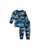 The Children’s Place,Unisex Baby,and Kids, Sibling Matching, Holiday Pajama Sets, Cotton,Trains Glow,5 Years