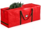 ZOBER 9 Ft Large Christmas Tree Storage Bag – Fits 9 Ft Artificial Trees – Plastic, Waterproof Christmas Tree Bag For Storage Box For Xmas – Strong, Durable Handles – Label Card Slot – Red