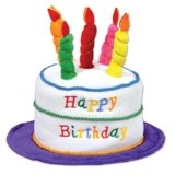 Beistle Plush Birthday Cake Hat, Multicolor