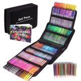 Gunsamg 240 Penne Gel per Adulti Colorate 120 Penne Glitter Colorate con 120 Ricariche Glitter per Bambini Drawing, Artigianato, Colorazione