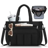 RAINSMORE Tote Bag for Women, 15.6 Inch Lightweight Puffy Tote Bag with Compartments Shoulder Bag Handbag for Travel, Work, Gym