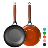 YUTANN Nonstick Frying Pan, 8 inch Enameled Cast Iron Pan Kitchen Healthy Egg Fry Pan Omelette with Detachable Handle, Lightweight Pre-seasoned Cast Iron Skillet, Dishwasher & Oven Safe