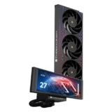 TR – Trofeo Vision 360 ARGB Nero CPU Aio Cooler,Sistema di raffreddamento ad acqua CPU,Schermo lungo IPS da 6,86 pollici con risoluzione di 1280 x 480, per AM4/AM5, LGA1851/1700,