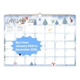Comix 2026 Wall Calendar 14×11 Inch – 12 Monthly Calendar, January 2026 to December 2026, Calendar with Spiral Binding Week Numbers, Gift for Holiday, Ideal for School, Home and Office,Christmas Style