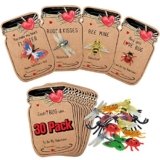 Valentines Day Gifts for Kids – 30 Pack Love Bug Card Bulk 6 Different Bugs Toy – Funny Greeting Valentine Exchange Cards for Boys Girls School Class Classroom Party Favors