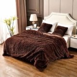 YUSOKI Brown King Faux Fur Winter Blanket,2 Layers,90″x104″,Without Pillows Big Soft Plush Fuzzy Large Warm Fluffy Blanket for Bed