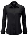 hearain Black Dressy Shirts for Womens Blouse Dress Shirt Casual Work Tops Long Sleeve Slim Fit Collar Button Up Formal Women’s Black Size M