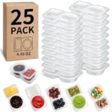 RASUSS 25 Sets Condiment Container with Lid, Double Compartment Snackle Box Container with Lids – Leak-Proof BPA-Free Food Storage, Meal Prep & Travel Snacks,School Lunches，Meal Prep, Takeout