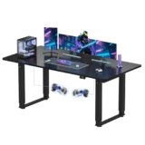 SANODESK Scrivania Elettrica a 2 Motori, Gaming, Altezza Regolabile con 4 Gambe 180×80 cm, 4 Memorie, Promemoria Sedentarietà, Nero