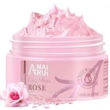 ANAiRUi Maschera all’argilla rosa, con argilla rosa caolino, niacinamide, collagene, acido ialuronico, per l’idratazione, la rimozione dei punti neri, la minimizzazione dei pori, 120g