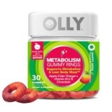 OLLY Metabolism Gummy Rings, Apple Cider Vinegar, Vitamin B12, Chromium, Energy and Digestive Health, Chewable Supplement, Apple Flavor – 30 Count