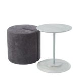Mission Hills Furniture Ashwood Table with Fabric Ottoman, Living Room, Dark Grey, 2-Piece