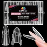 EBANKU 240PCS Sandwich Dual Form, Tip Unghie Finte Traslucido Double Top & Bottom Design Stiletto Mandorla Nail Form Per Estensione Rapida Delle Unghie Casa o Salone