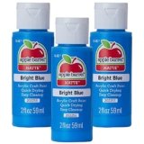 Apple Barrel Acrylic Paint, Bright Blue (Pack of 3) 2 oz, 20225EA- (Pack of 3)