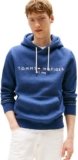 Tommy Hilfiger Uomo Felpa Tommy Logo con Cappuccio, Blu (Aegean Sea Heather), M