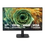 Amazon Basics – Monitor per Computer da 68,6 cm 120 Hz, FHD 1080 P, HDMI, DP, VGA, Compatibile VESA, per Ufficio, Casa, Nero