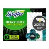 Swiffer Sweeper Heavy Duty Dry Multi-Surface Cloth Refills for Floor Sweeping and Cleaning, Unstopables Fresh Scent, 10 Count