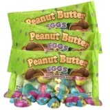 Needzo Easter Peanut Butter Cup Eggs, Milk Chocolate Flavored, Individually Foil Wrapped Bulk Candy Bowl Fillers, 4.5 Ounces (Pack of 3)