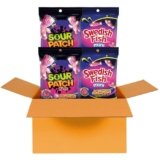 SOUR PATCH KIDS and SWEDISH FISH Mini Glow Ups Strawberry-Watermelon Soft & Chewy Candy Variety Pack, Bulk Candy, 4-6.7 oz Bags