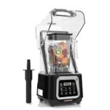 CRANDDI Commercial Smoothie Blender, 2200W High-Power Smart Blender with 4 Pre-Programmed Cycles, Professional Blenders with Removable Shield, 52oz Jar, Upgraded Blade, K80TS (Black)