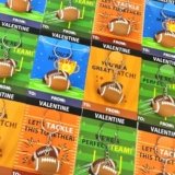 Football Valentines Day Cards Gifts for Kids Class – 28 Pack, PVC Football Keychains Toys with Exchange Cards for Toddler Boys Girls, Valentines Sport Goody Bag Stuffer School Favors for Classmates