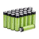 Amazon Basics 24-Pack Rechargeable AA NiMH Batteries, 2000 mAh, 1.2V, Recharge up to 1000x Times, Pre-Charged